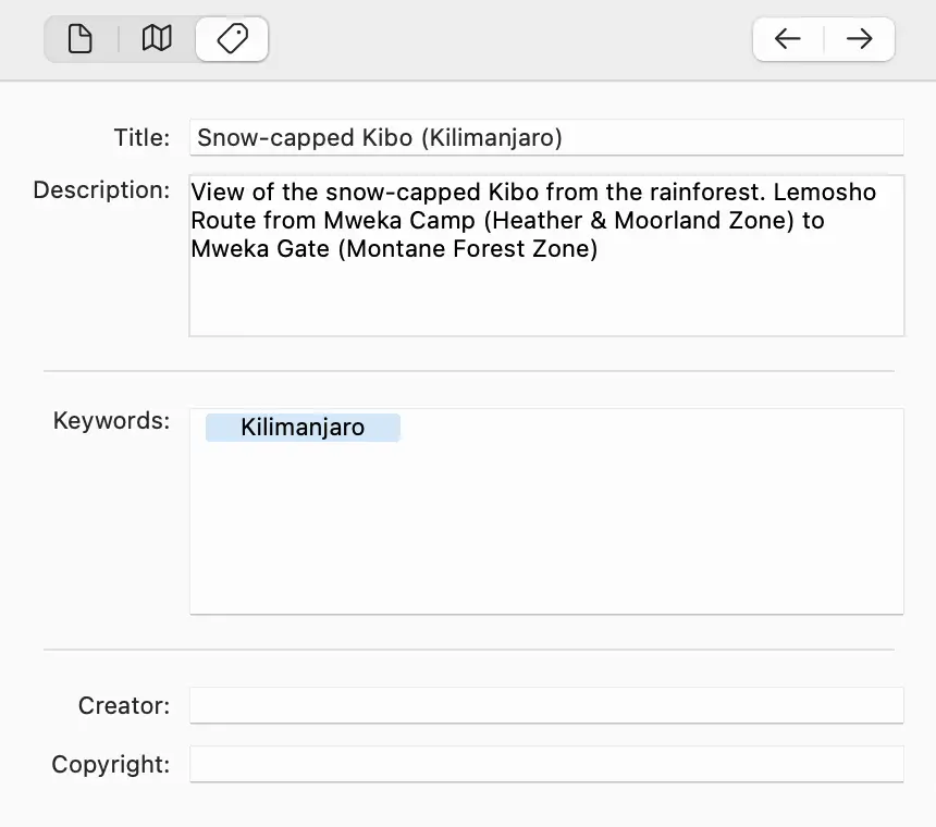 HoudahGeo metadata editor showing GPS fields